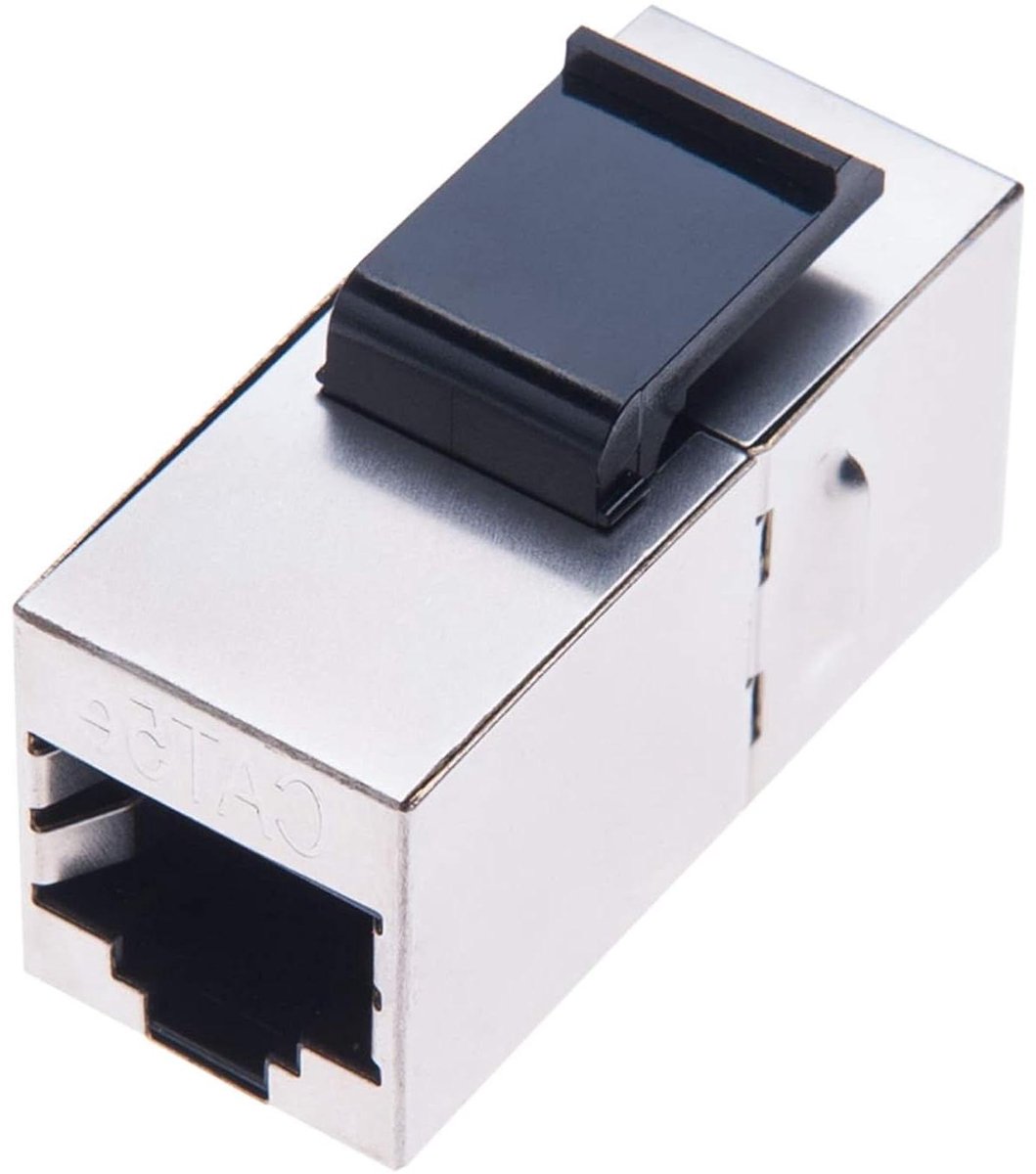 RJ45 Koppeling Adapter - LAN Verbinding Bus - Netwerk Uitbreiden - Metalen Behuizing - 2 cm - Zilver