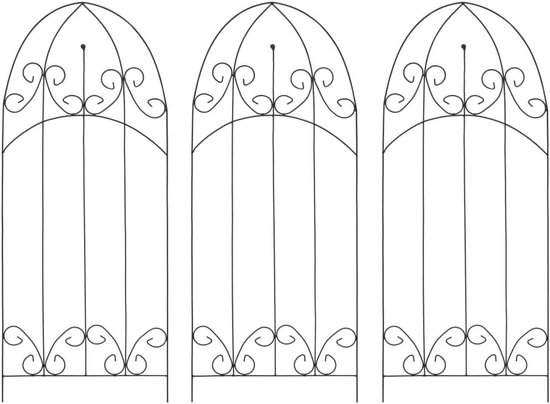 Plantenrekken - Klimplantsteunen - Planten Ondersteunen - Gebogen Top Design - 40x100 cm - Zwart