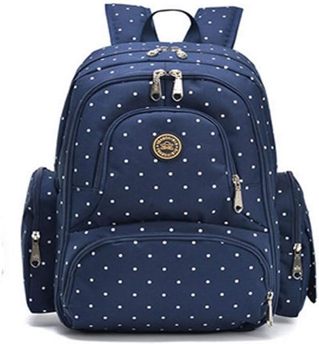 Baby Luiertas Rugzak - Mama Tas Organizer - Reizen met Baby - Waterdicht Stof - Met Verschoonmat - Donkerblauw