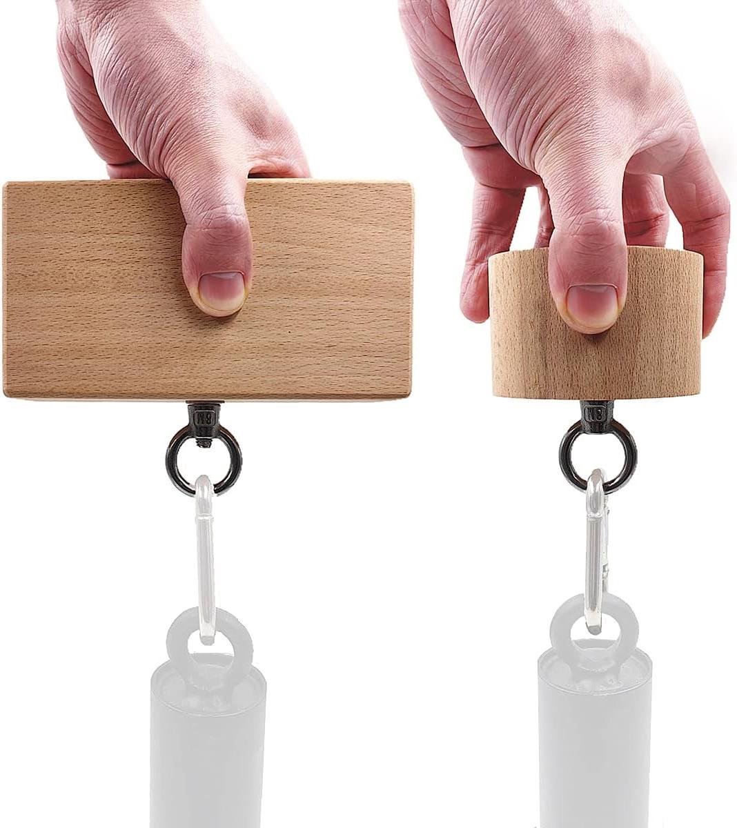 Houten Grip Blokken - Hand Kracht Trainer - Kracht Training - 2-in-1 Ontwerp - 23 x 9 cm - Natuurlijk Hout