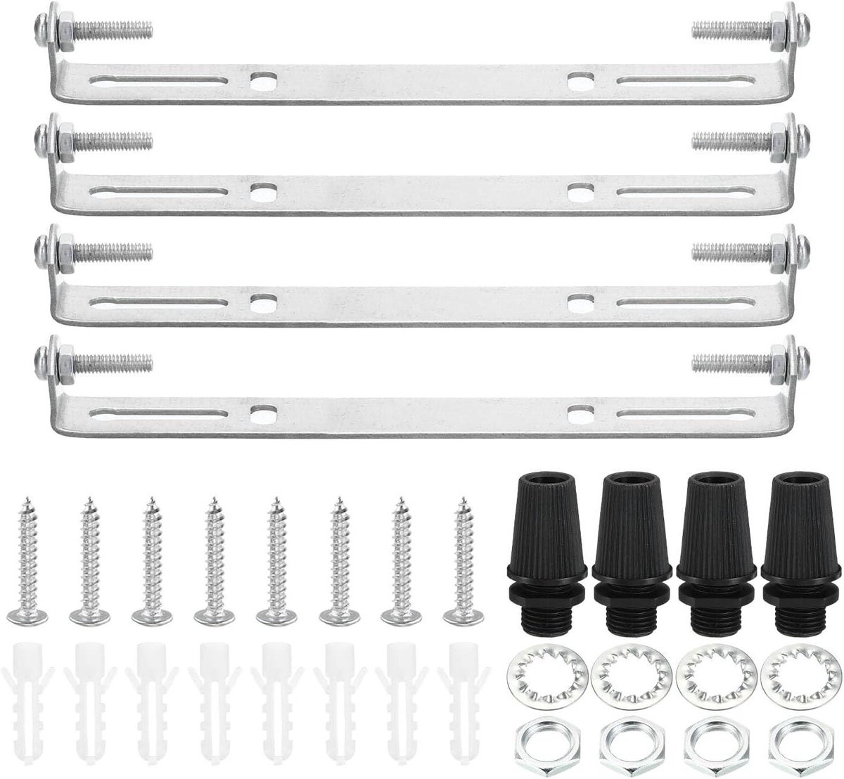 Plafondlampenset Montagebeugel - Lamp Ophanging Plaat - Verlichting Ophangen - Roestbestendig Koolstofstaal - 165 mm - Zilver