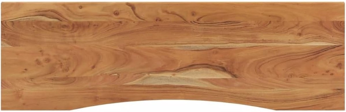 Bureaublad Massief Hout - Tafelblad Werkplek - Thuiswerken Organiseren - Gebogen Rand Ontwerp - 140x50x25 cm - Houtkleur