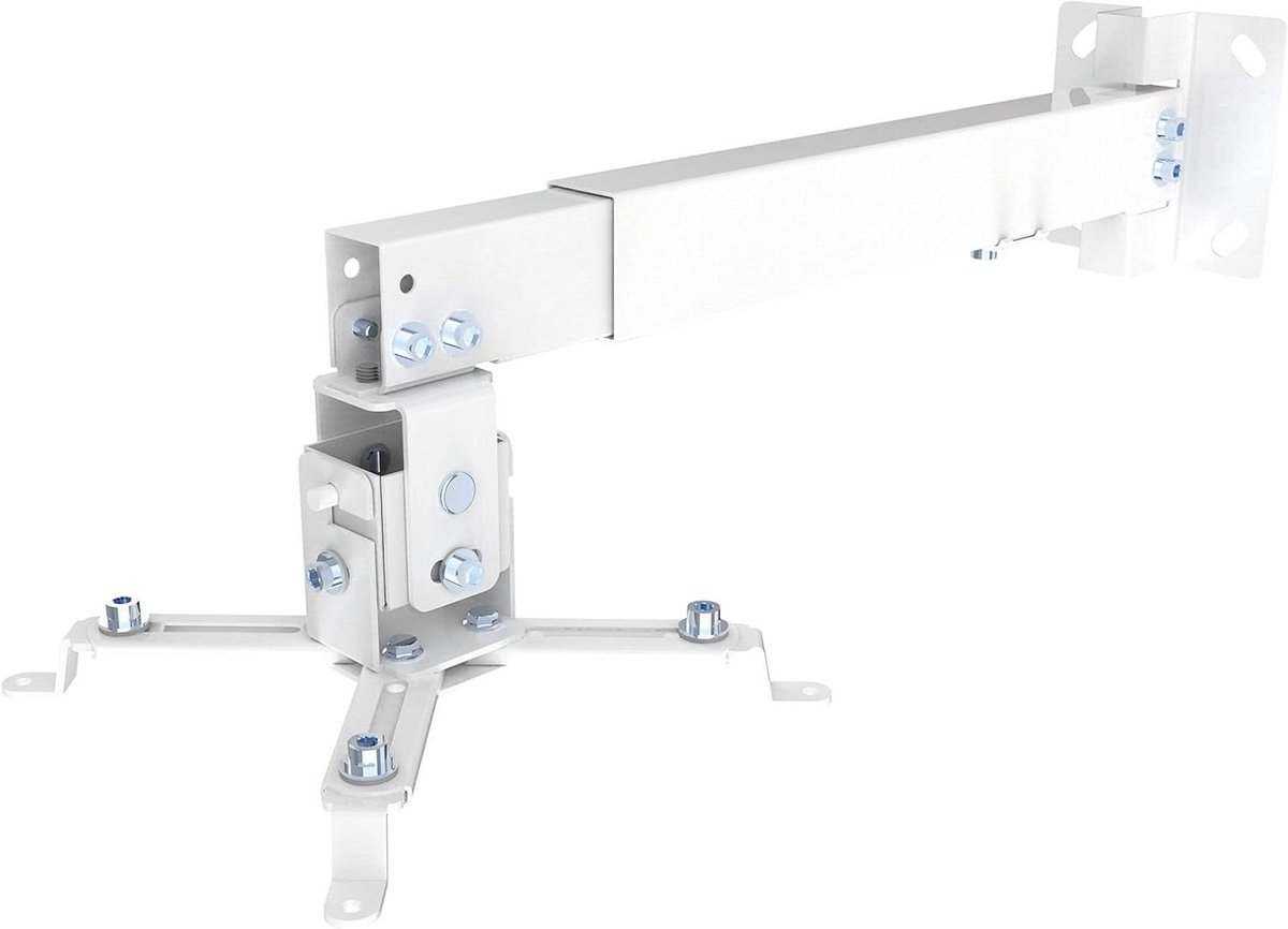 Projector Muurbeugel - Projector Ophanging - Thuisbioscoop Inrichten - Verstelbare Kanteling - 20 kg - Wit
