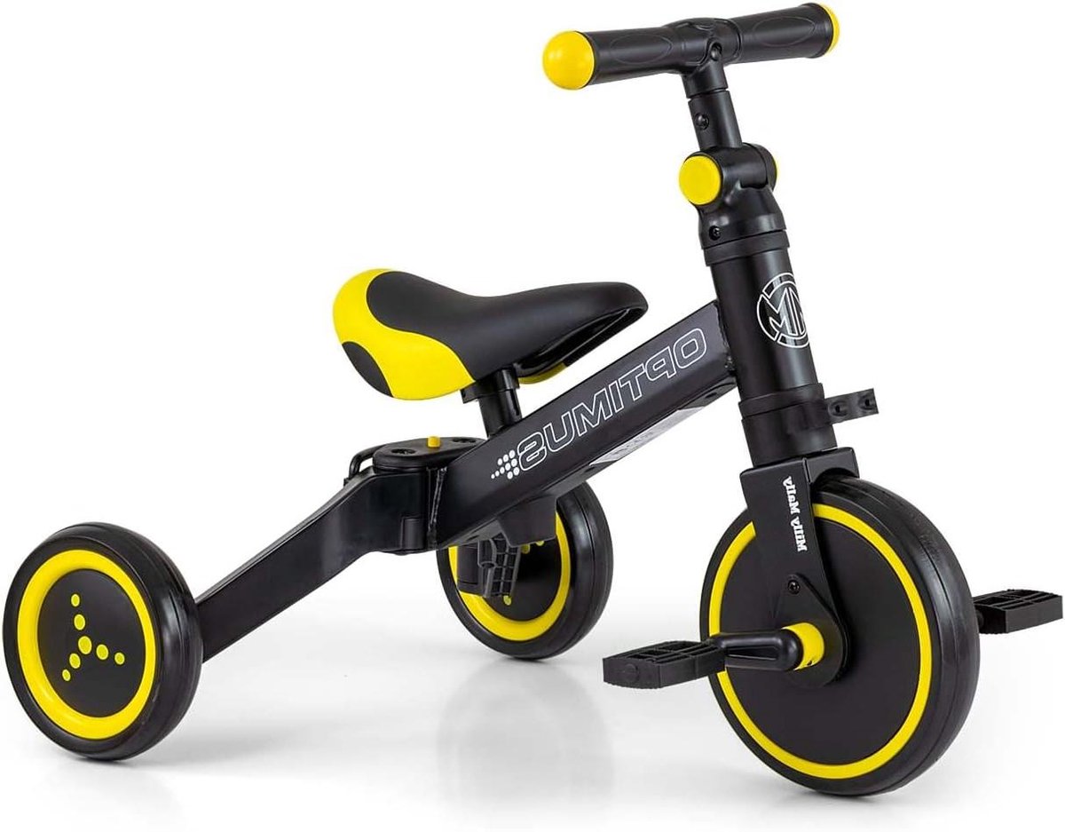 Kinderfiets 3-in-1 - Driewieler loopfiets - Eerste fietservaring - Groei mee met je kind - Vanaf 1 jaar - Zwart