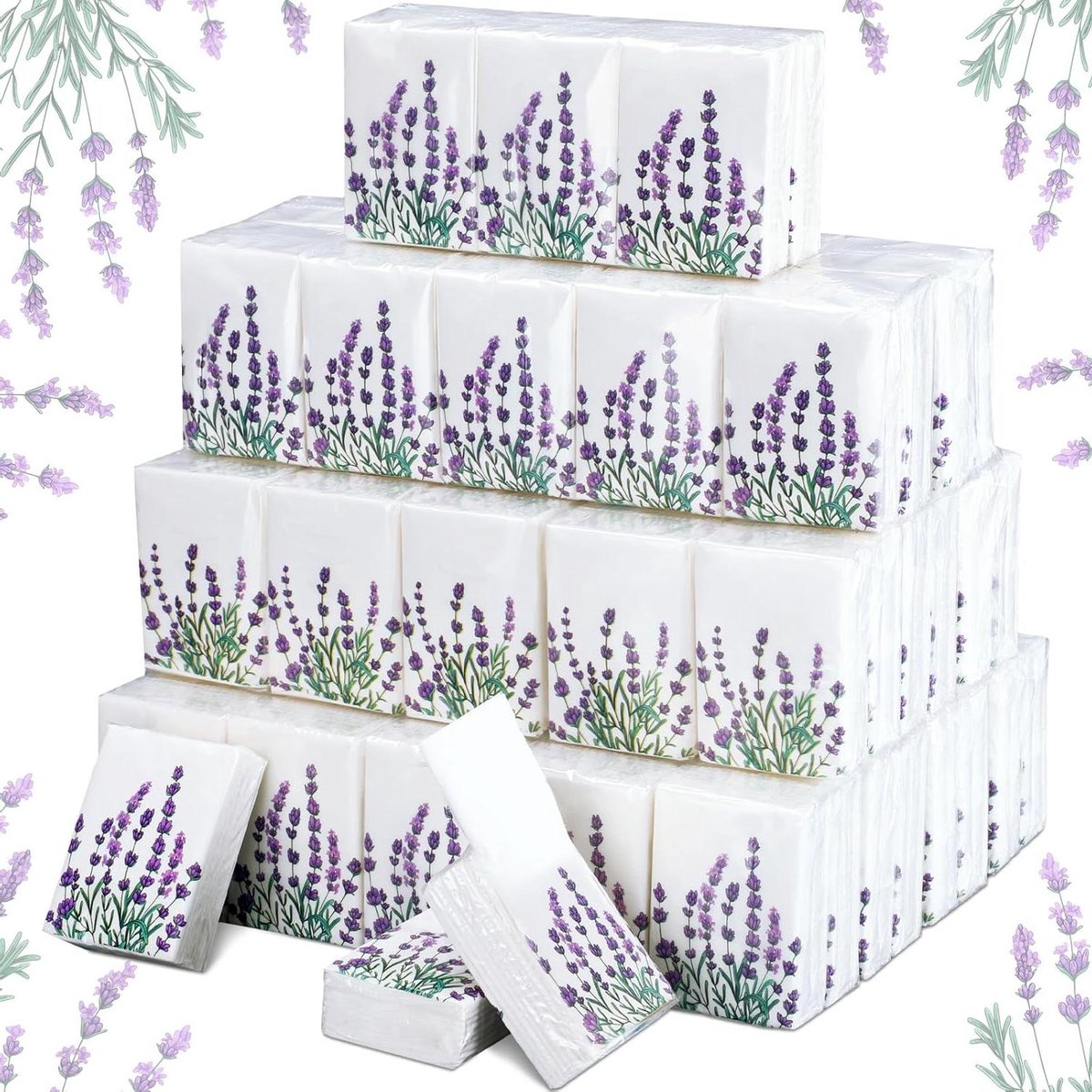 Zakdoekjes - Pocket tissues Reisdoekjes - Dagelijks gebruik - Individueel verpakt - 100 verpakkingen - Bloemenstijl