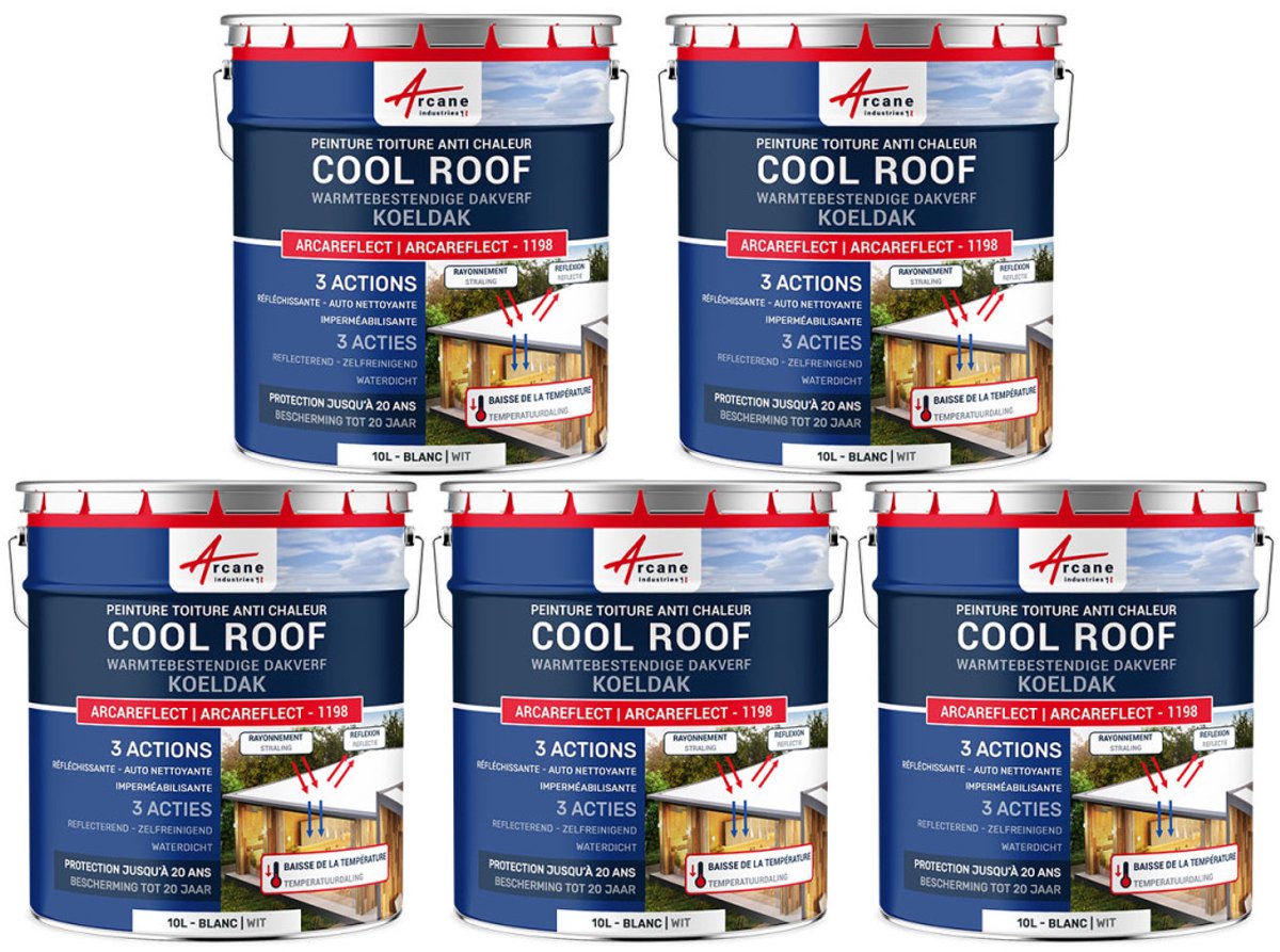 Cool Roof - Witte reflecterende dakverf tegen hitte - ARCAREFLECT - 1198