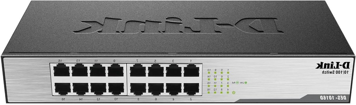 Ethernet Switch - Netwerk Switch - Netwerk Uitbreiding - Ventilatorloos Design - 16 Poorten - Metaal