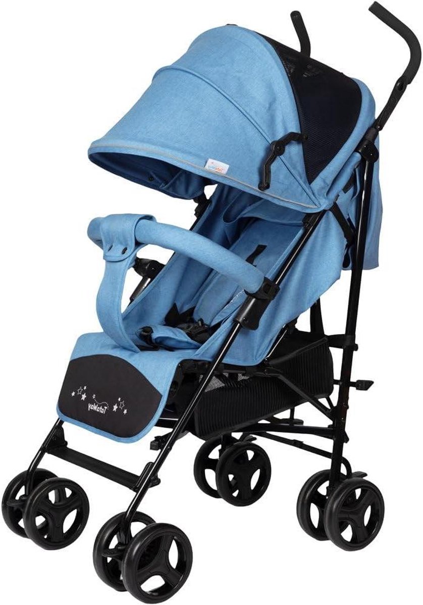 Kinderwagen Lichtgewicht - Reisbuggy Compact - Dagelijkse Wandelingen - Stijlvol Jeans Design - Tot 22 kg - Blauw