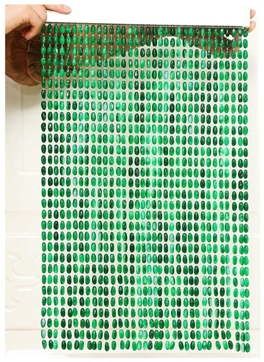 W Crystal Bead Gordijn Deur Gordijn Draad Gordijn Opknoping Gordijnen Kamer Divider Deur Gordijnen Scherm Groene Entrance Cut Off Home Woonkamer Opknoping Decoratie, aanpasbaar(1x2.2m-71 strands)