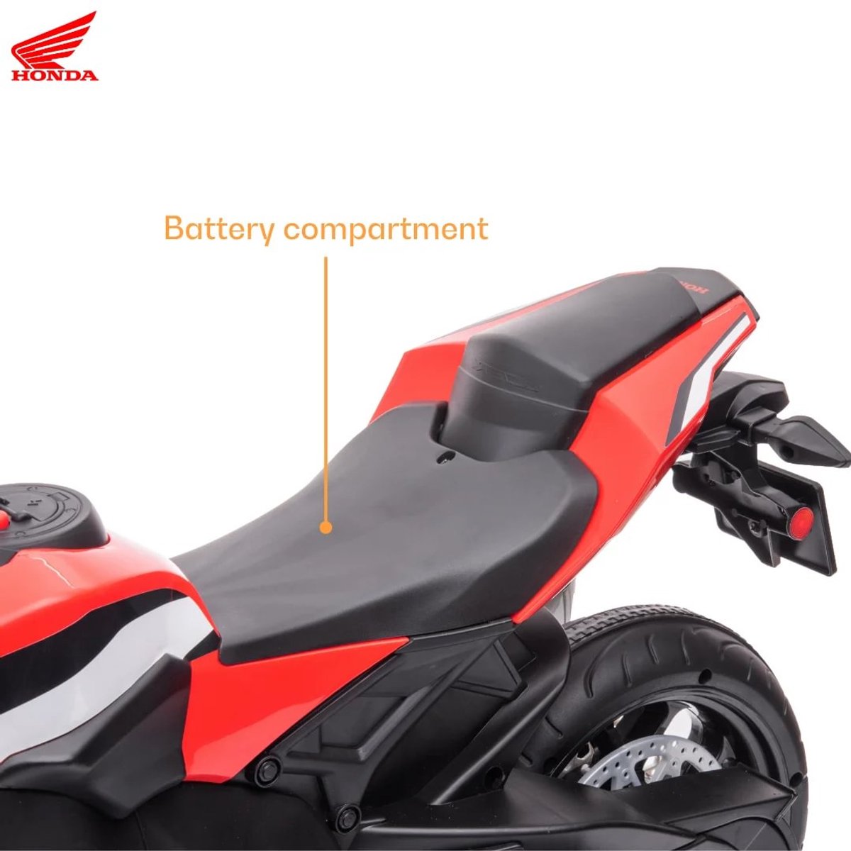 Honda CBR 1000RR Full Option Elektrische Kindermotor 2 tot 5 jaar – Officieel Gelicentieerde Motor met LED-Koplamp & Claxon – Li-ion Kindermotor met Verwijderbare Zijwieltjes & Realistische Geluiden – Rood — afbeelding 8