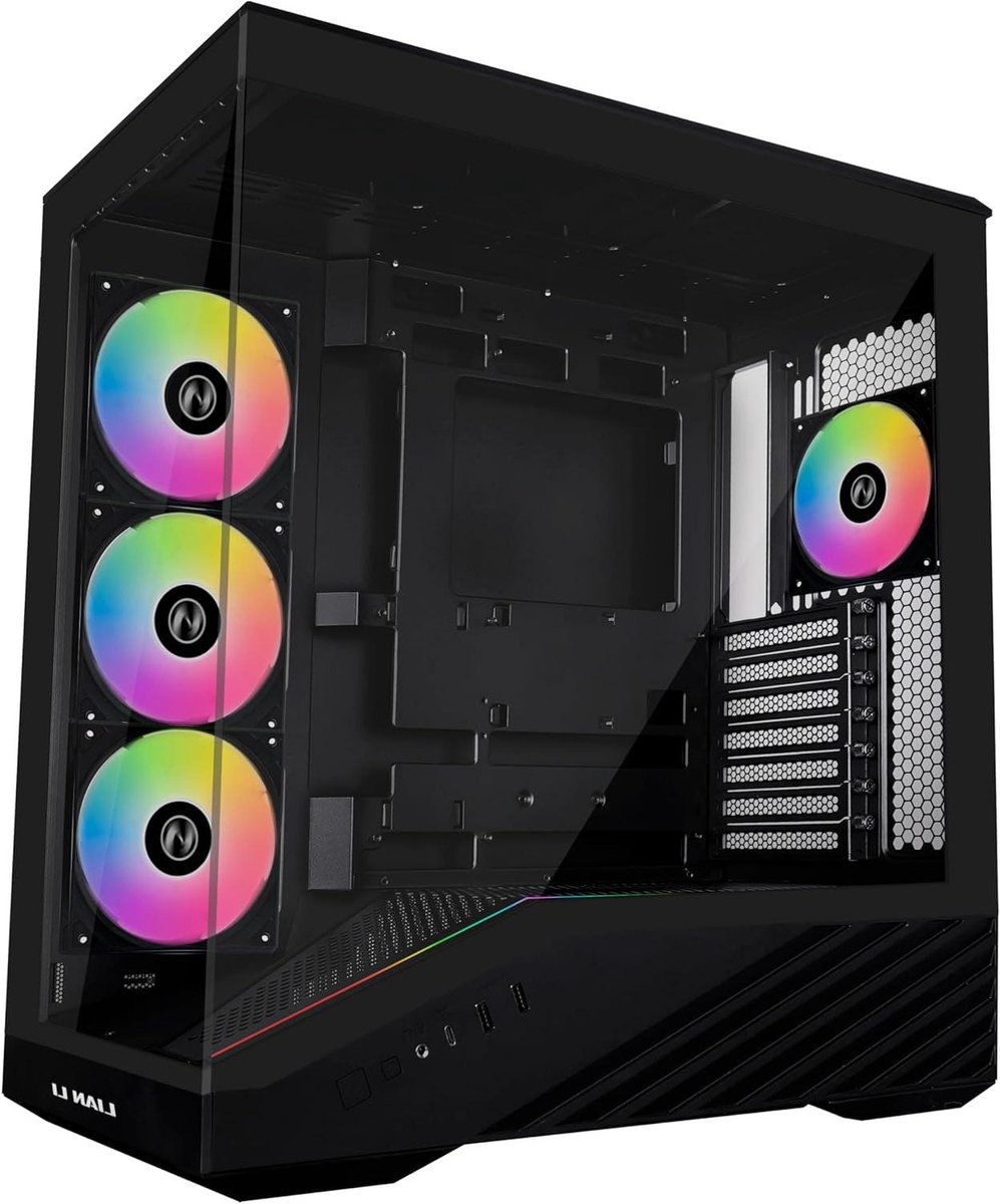 PC Behuizing Mid-Tower - Computerkast ATX - Gaming PC Bouwen - 4 ARGB PWM Ventilatoren - 415mm GPU Ondersteuning - Zwart