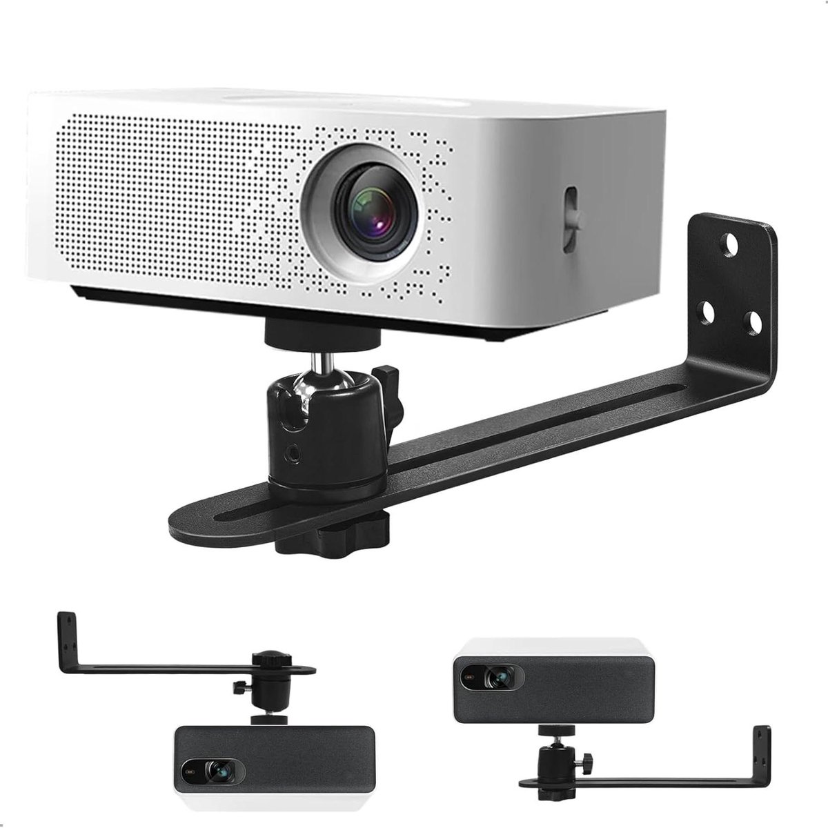 Projector Muurbeugel - Projectorhouder Beugel - Thuisbioscoop Inrichten - 360° Roteerbare Kop - Standaard 1/4 Schroefdraad - Metaal