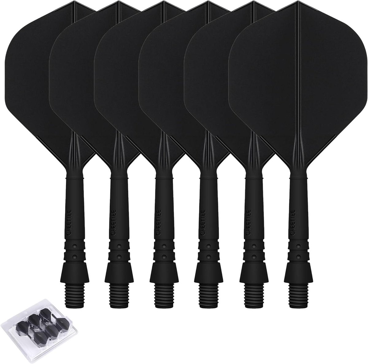 Dartshafts en flights - Dartpijlen accessoires - Darts Spelen - Uit één stuk - Large - Zwart