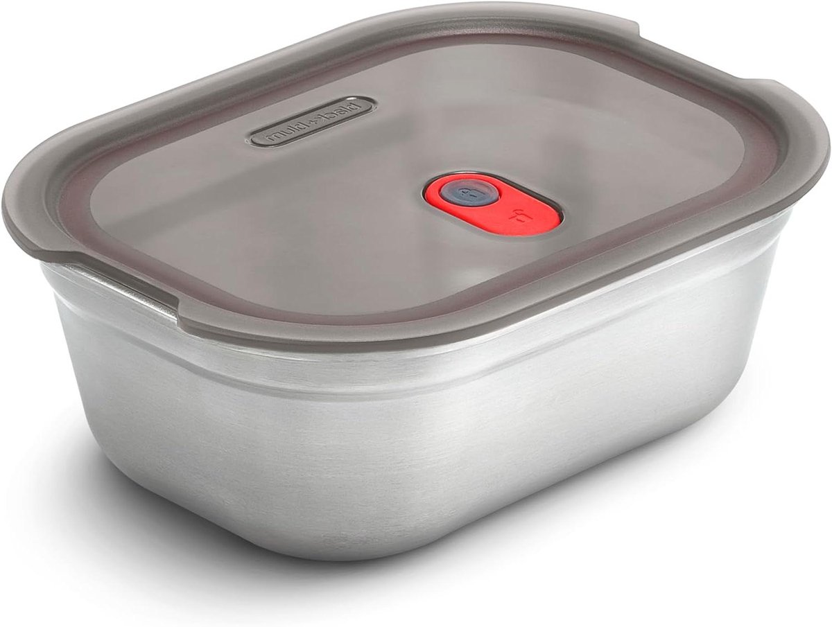 Microwave Lunchbox - Roestvrijstalen container - Maaltijden meenemen - Lekvrij en luchtdicht - 1200ml - Zilver