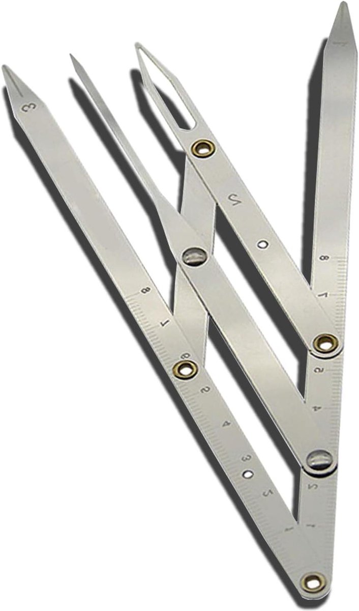 Wenkbrauwliniaal Gouden Ratio - Eyebrow Ruler - Wenkbrauwen Vormgeven - Flexibele Armen - 17 x 5 x 0.4 cm - Zilver