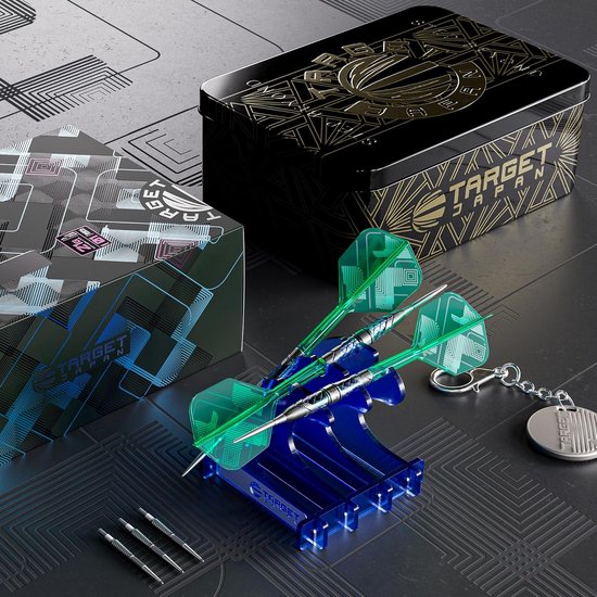 Dartpijlen Set - Wolfraam Darts - Precisie Werpen - Geïntegreerd K-Flex Systeem - 21G - Blauw Groen — afbeelding 2