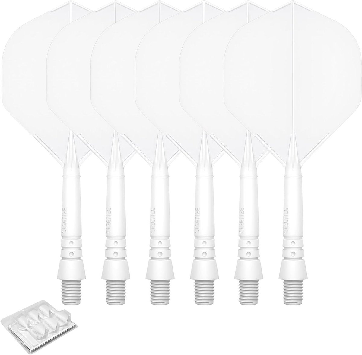 Dartshafts en Flights - Dartpijlen Accessoires - Darten Verbeteren - Uit Eén Stuk - Small - Wit