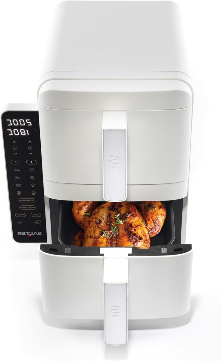 Verticale Airfryer - Heteluchtfriteuse - Gezond Frituren - Ruimtebesparend Stapelbaar - 9 Liter - Wit