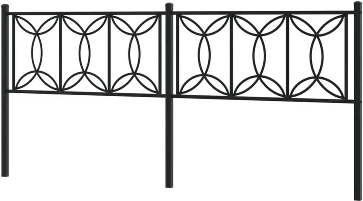 Hoofdbord Metaal - Bedhoofd - Bed Opknappen - Stevige Stalen Constructie - 198 cm - Zwart