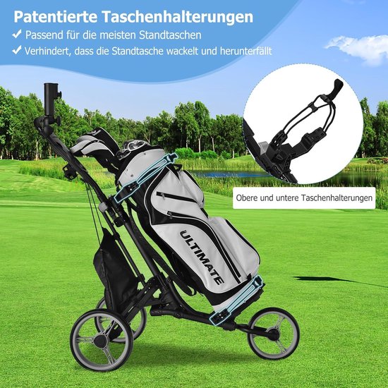 Golf Trolley - Golfkar Golftas Trolley - Golfen op de baan - Lichtgewicht Aluminium Frame van GOLF — afbeelding 3