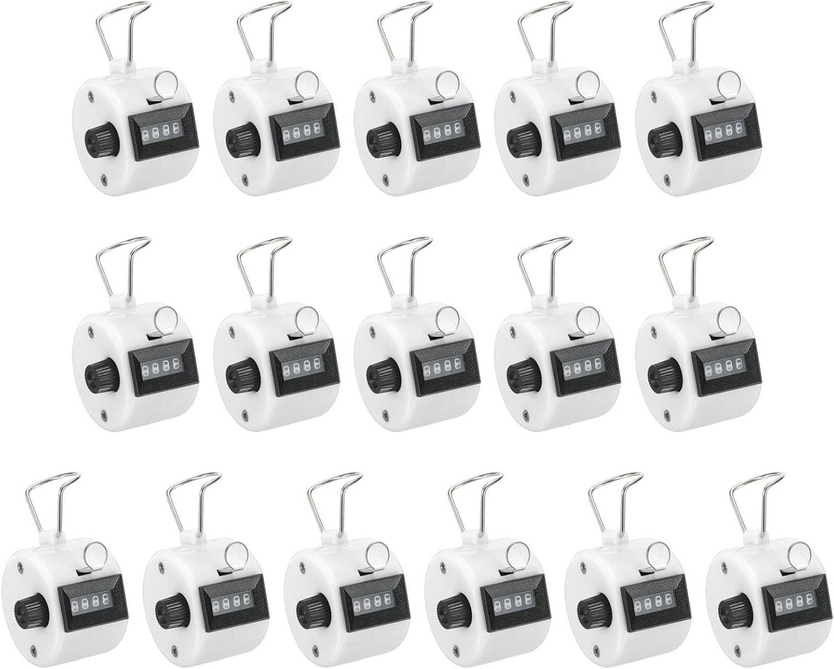 Clicker Teller - Handteller Tally - Gegevens Tellen - Mechanische Precisie - 55 x 43 cm - Wit
