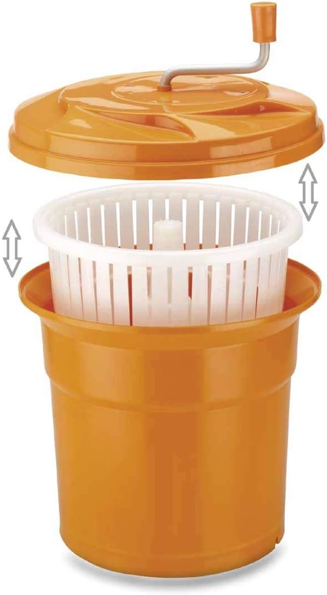 Handmatige Salade Centrifuge - Draai Droger - Groenten Drogen - Grote Inhoud - 12 Liter - Wit — afbeelding 2