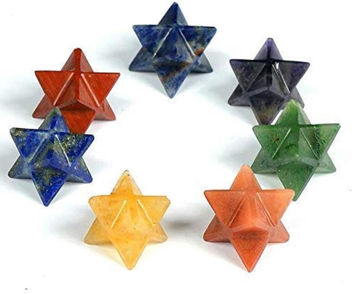 Chakra Ster Set - Geometrische Kristallen - Energetisch Balanceren - Sacrale Geometrie - 7 Delig - Multicolor