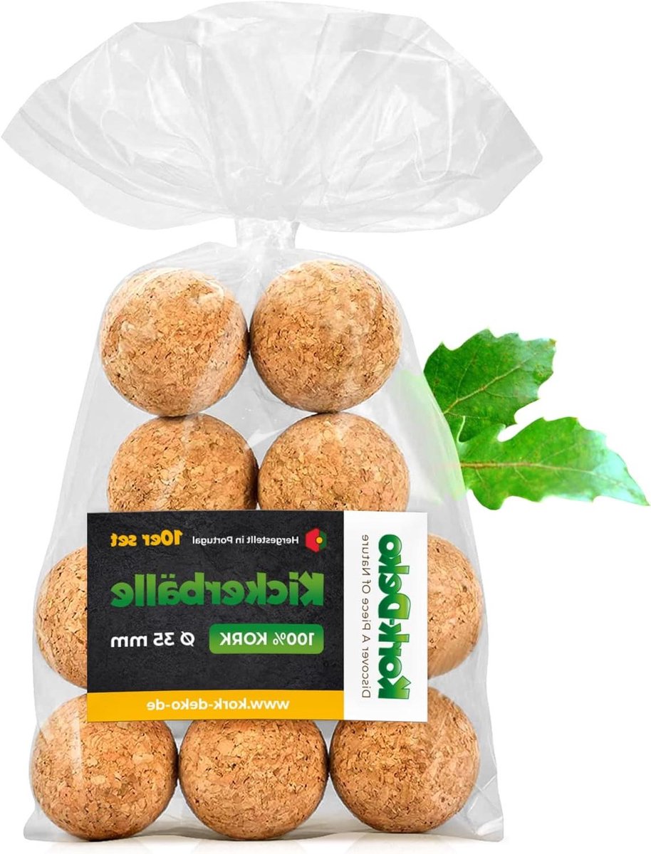 Kurkballen Tafelvoetbal - Kickerballen Kurk - Spel en Knutselen - Stil en Zacht Materiaal - 35 mm - Natuurlijk