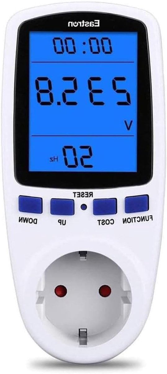 Stroommeter Plug - Energie Monitor Wattmeter - Stroomverbruik Meten - LCD Display - 16.5 x 8.3 x 7.7 cm - Wit