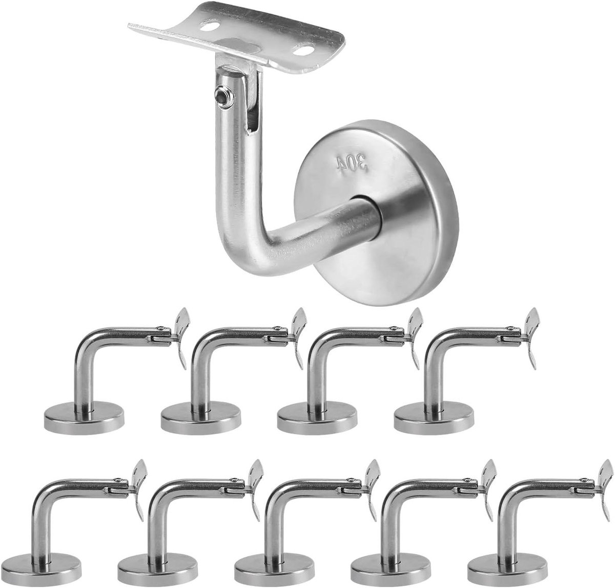 Handrail Houder - Trapleuning Drager - Trappen Beveiligen - Verstelbare Hoek - Ø50 mm - Zilver