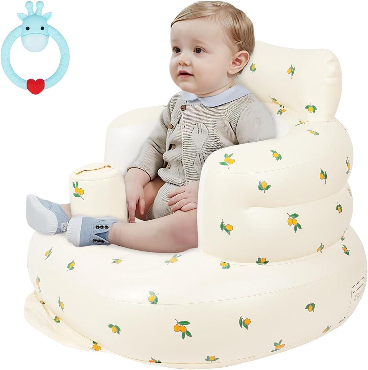 Opblaasbare Baby Stoel - Baby Zitting - Baby Zitten Leren - Ingebouwde Luchtpomp - 50 x 60 x 38 cm