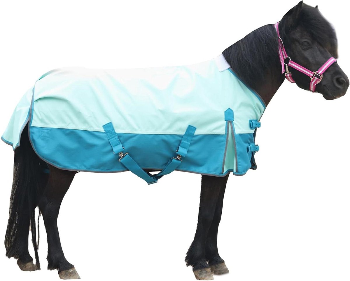 Pony Paardendeken - Regendeken Shetty - Paard Beschermen - Waterdicht Ademend - 1200D Polyester - Groen