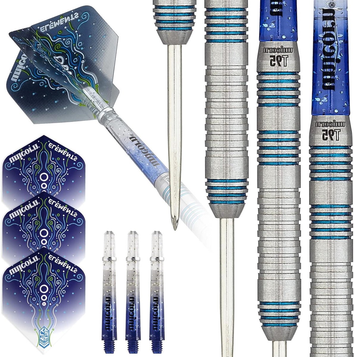 Stalen Darts Set - Dartpijlen Wolfraam - Precisie Werpen - 95% Hoge Dichtheid Wolfraam - 25g L: 46.00mm - Blauw
