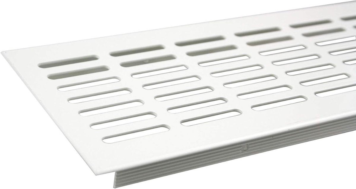 Ventilatie rooster - Lucht doorlaat - Verse lucht - Aluminium constructie - 1500mm lengte - Wit RAL9010