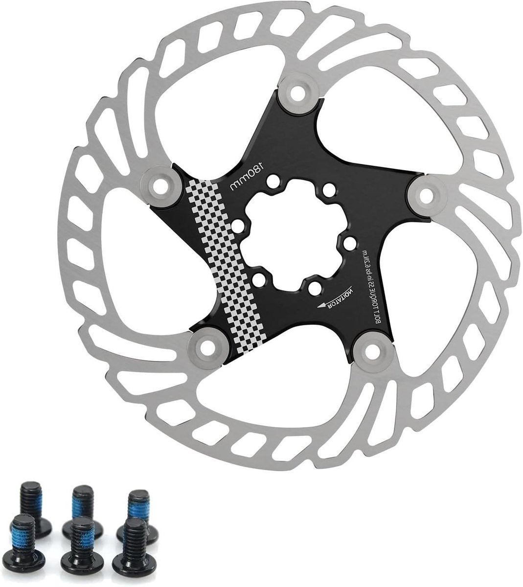 Fietsschijfrem - Zwevende Rem - Fietsen Onderhoud - Dubbel Materiaal - 180 mm - Zwart