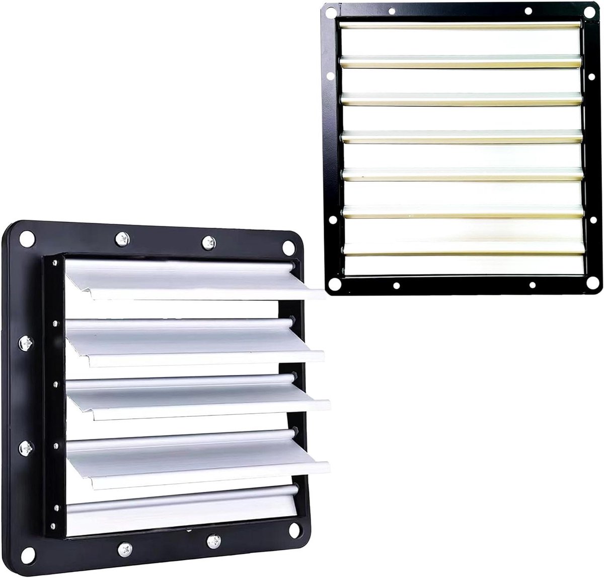 Louvre Vent - Luchtluik - Ventilatie Verbeteren - Automatische Klep - 370mm x 370mm - Metaal