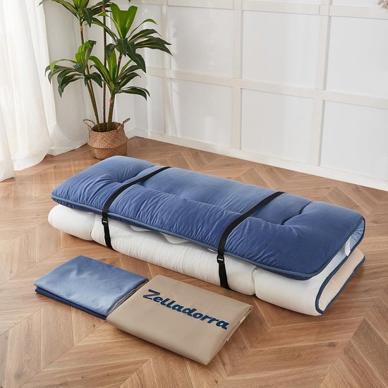 Japanse Vloermatras - Oprolbare Futon - Logeren en Slapen - Inclusief Opbergtas - Twin Maat - Kustgradiënt — afbeelding 5