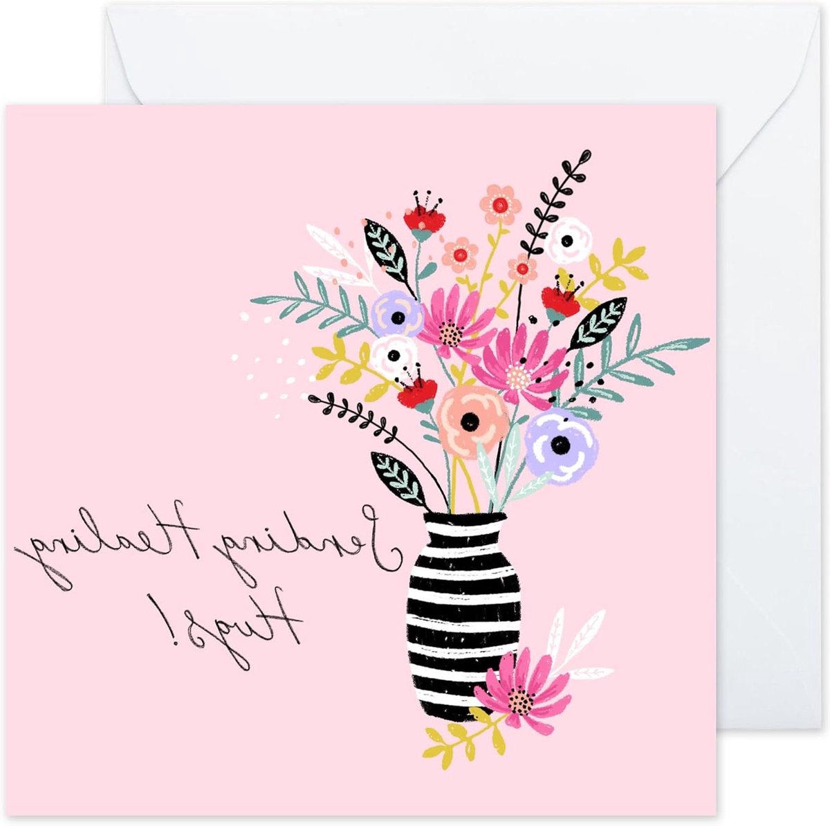 Beterschap Kaart - Gelegenheidskaart Ziekte - Iemand Opvrolijken - Met Stickers - 14.5 x 14.5 cm - Wit
