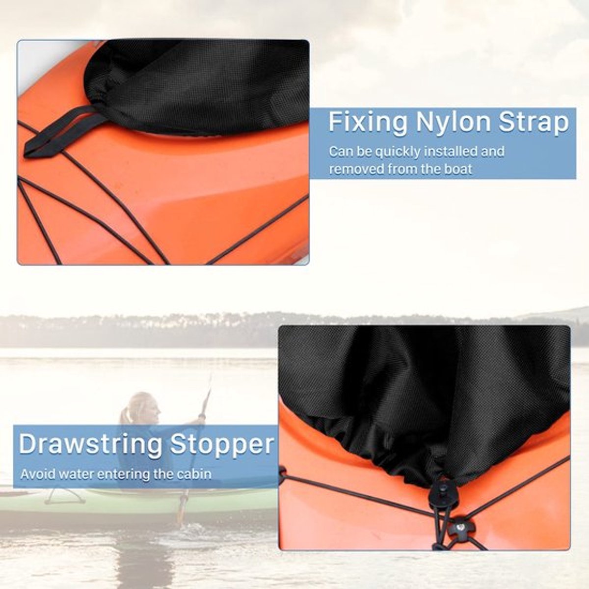 VT Goods - Verstelbare Nylon Kajak Splash Rok - Waterdichte Cover