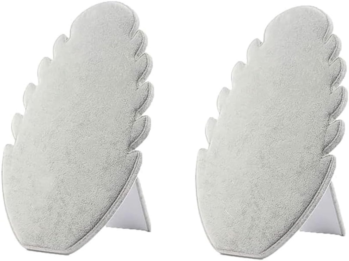 Fluwelen halskettinghouders, 2 stuks, verkoopstandaard, halsketting voor tentoonstelling, organizer voor sieraden voor het ophangen van halskettingen en sieradenstandaard (grijs)