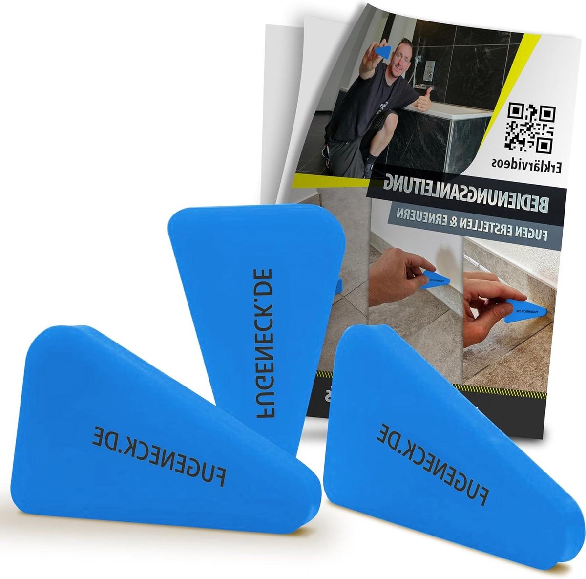 Voegen verwijderaar - Kit verwijderaar - Gladde voegen maken - 3 breedtes - 3 stuks - Blauw