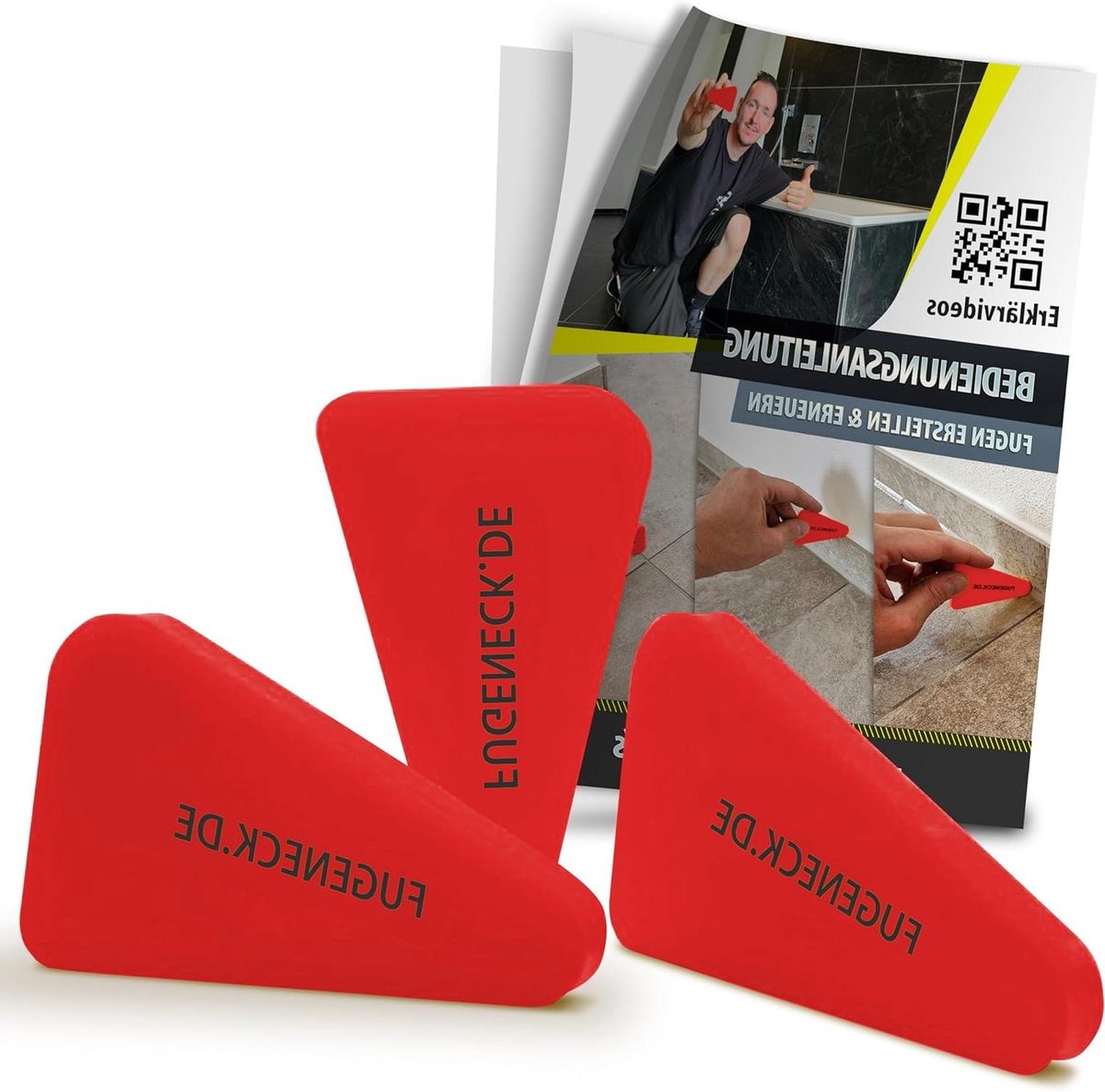 Voegentrekker Set - Kit Gevuld - Voegen Verwijderen - 3 Breedtes Inclusief - 3 Stuks - Rood