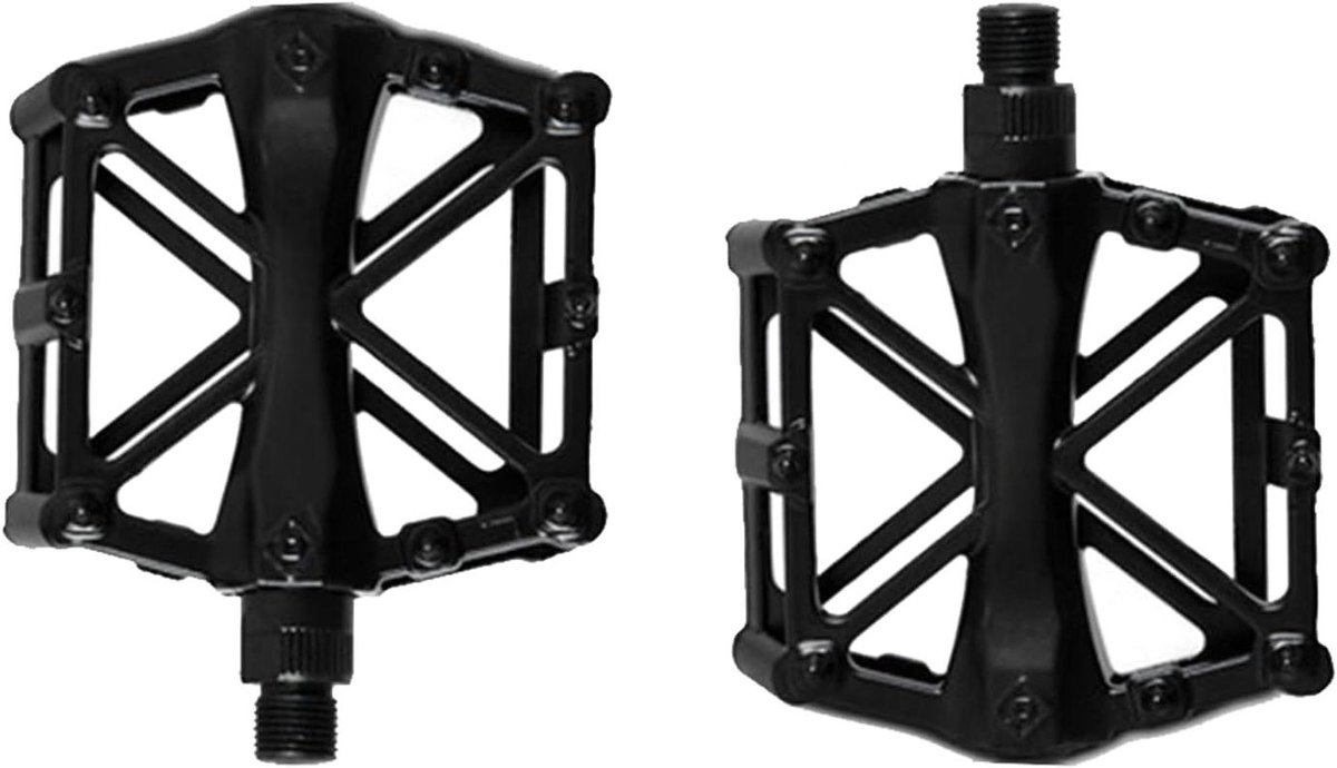 Fietspedalen Aluminium - MTB Pedalen - Veilig Fietsen - Extra Antislip - Universele Maat - Zwart