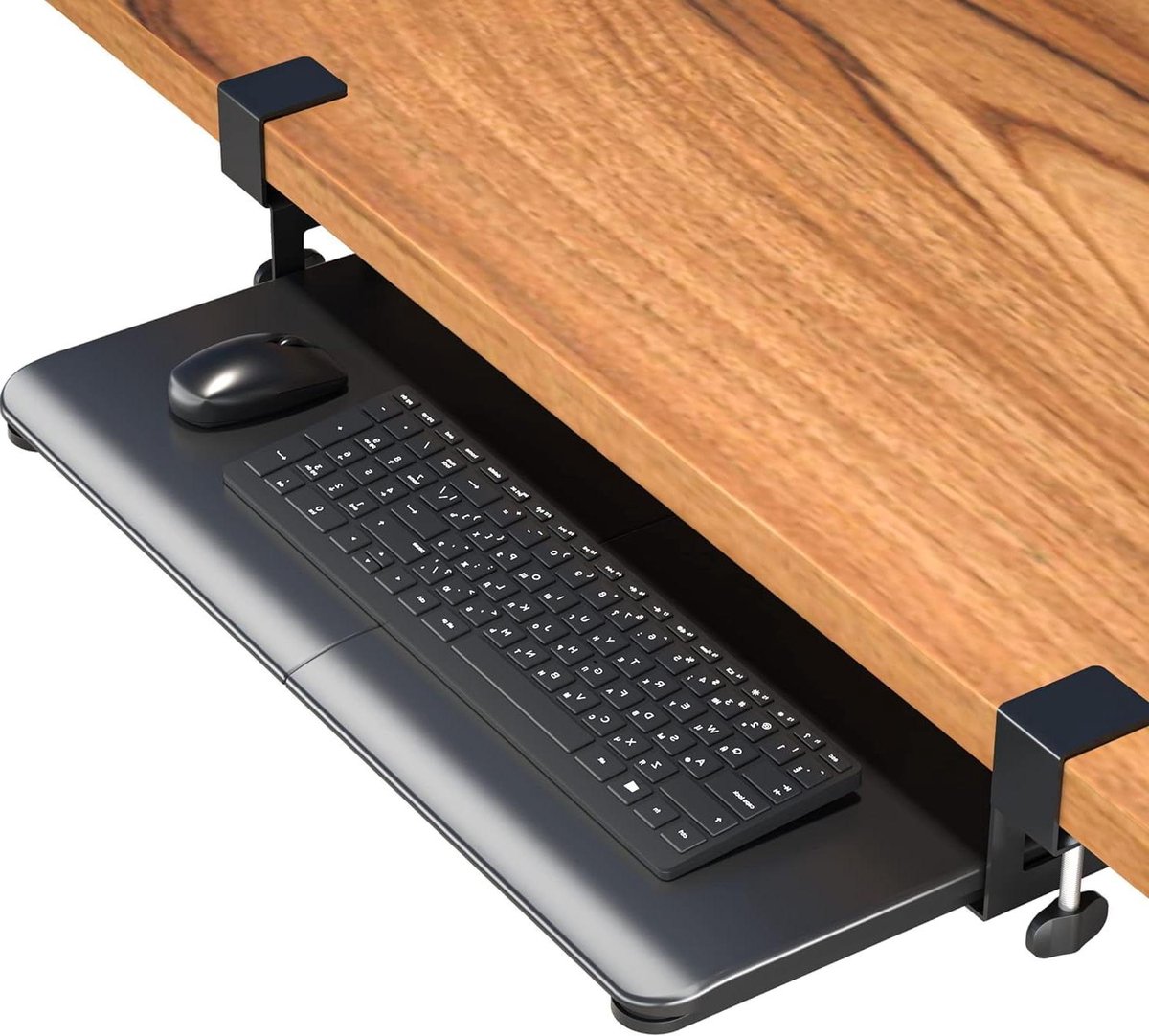 Onderbouw Lade - Toetsenbord Platform - Bureau Organisatie - Verstelbaar Ergonomisch - 65 x 30 cm - Zwart