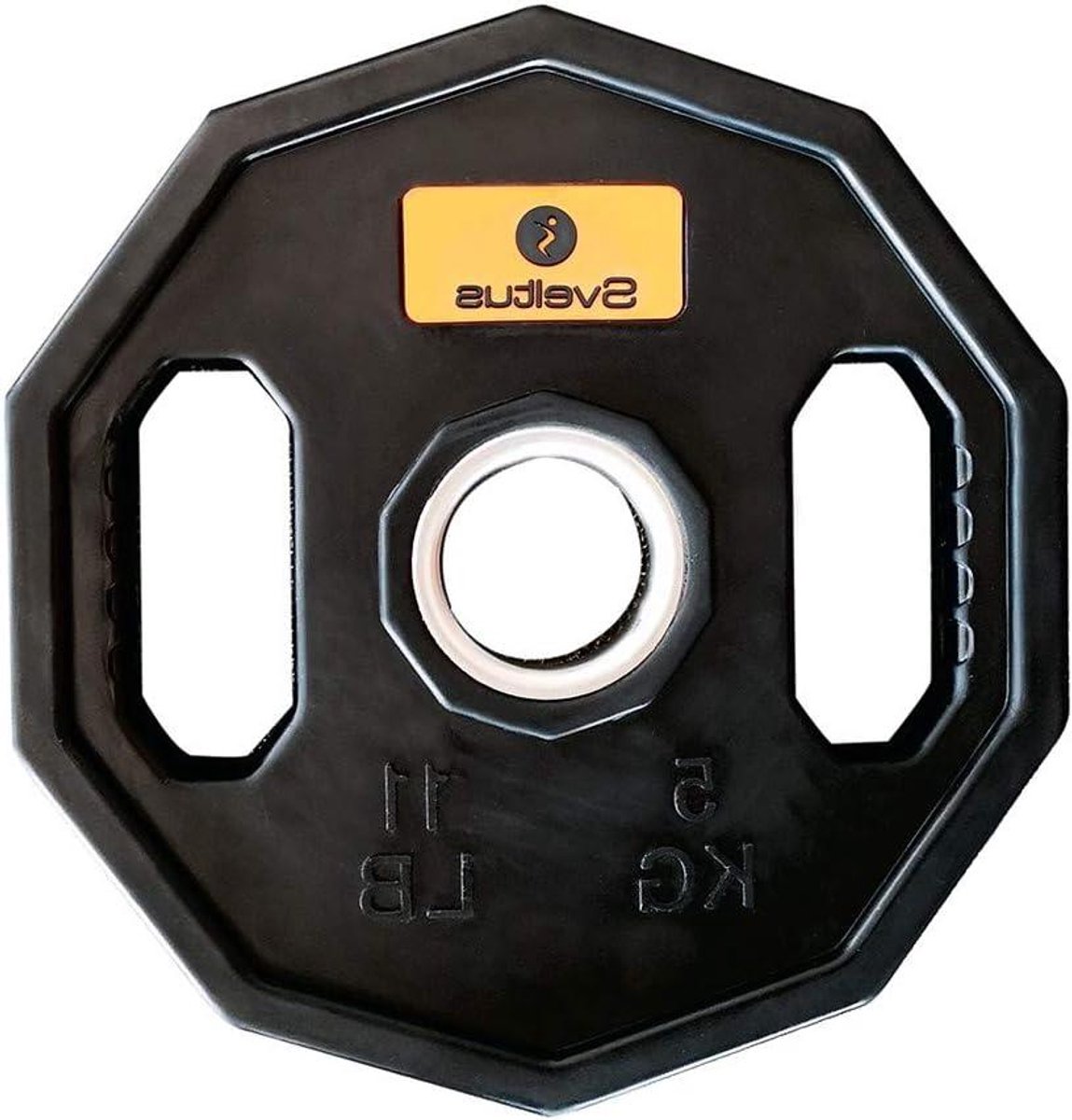 Olympische schijf - Halterschijf Gewicht - Krachttraining Fitness - Rubberen coating - 5 kg - Zwart