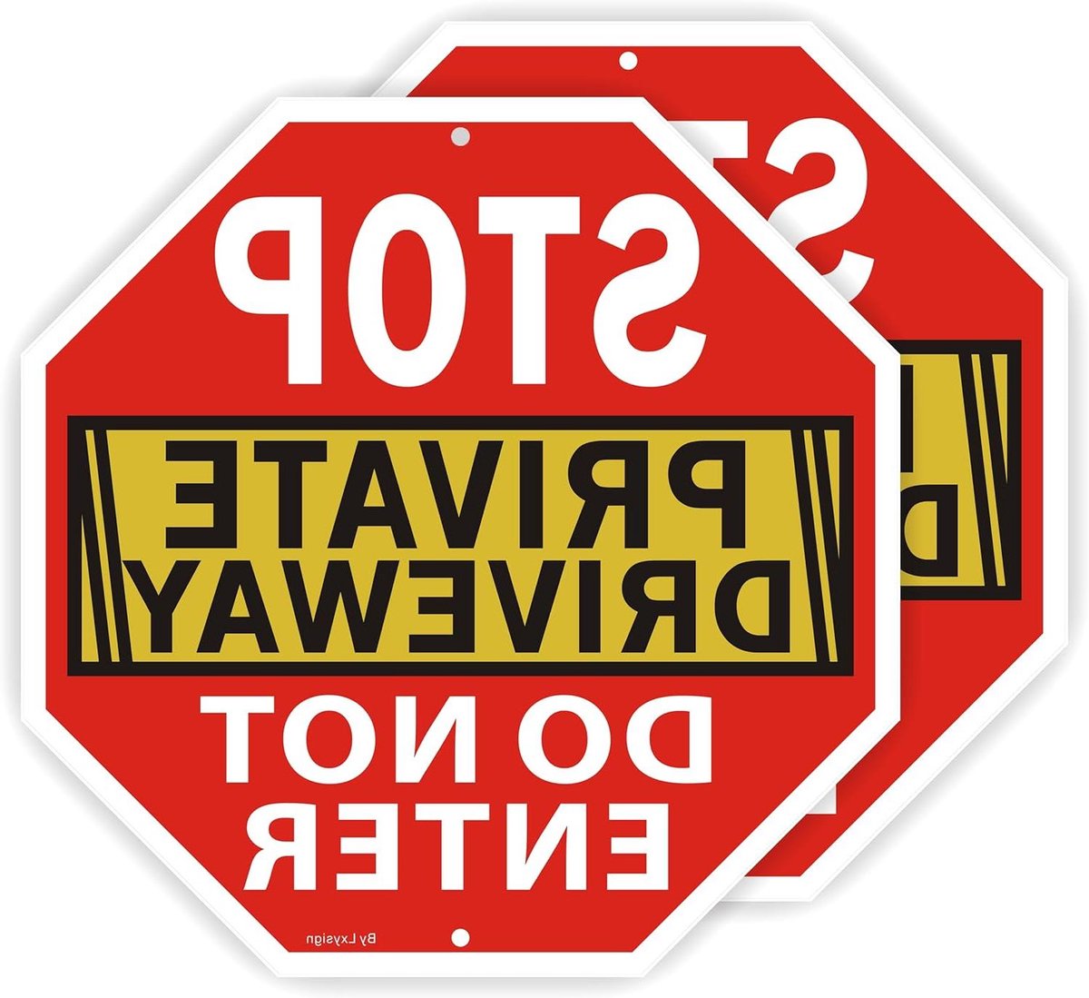 Stopbord Oprit - Verbodbord Inrijden - Toegang Beveiligen - Reflecterend Aluminium - 30x30 cm - Rood Wit