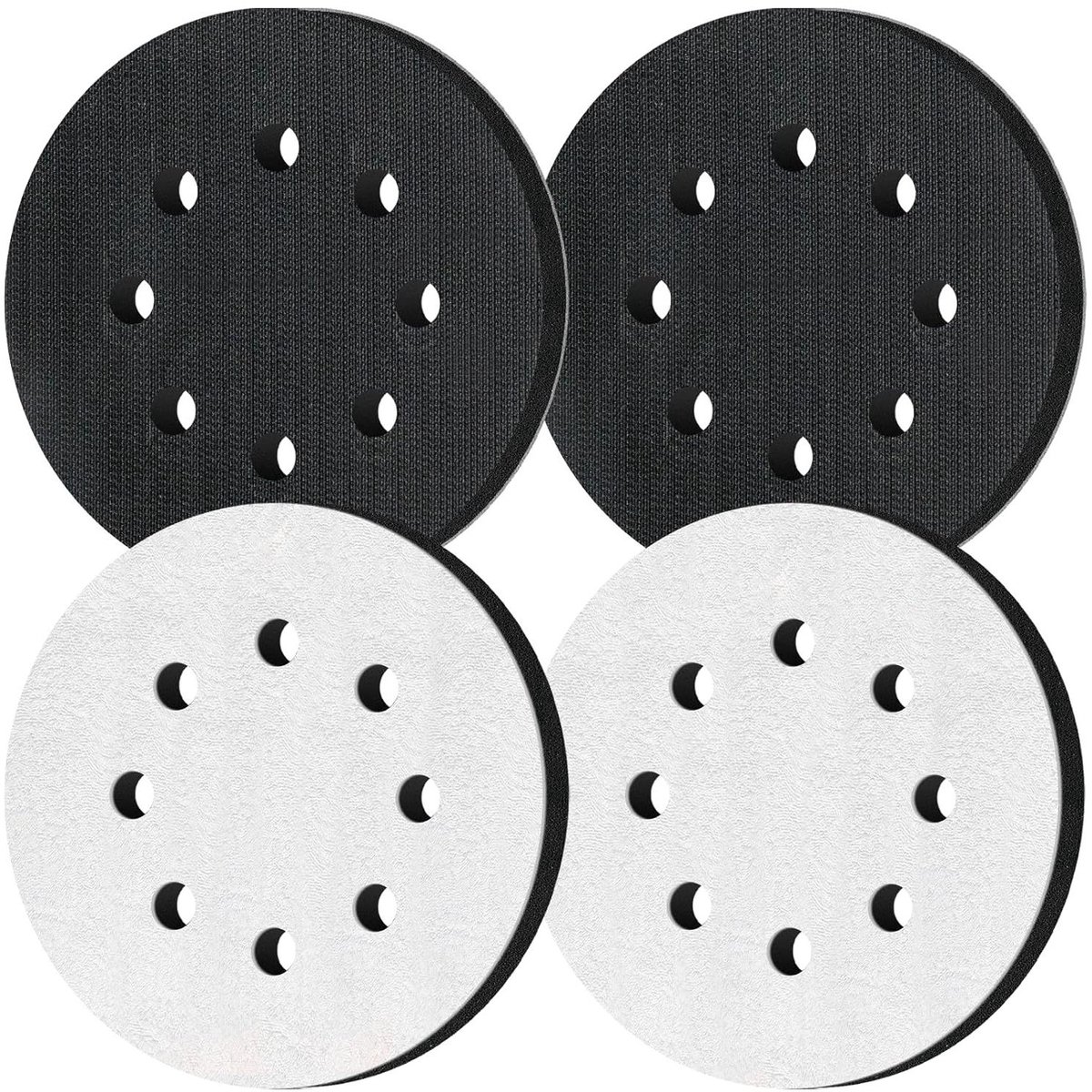 Polijstspons Set - Schuurpads - Contouren Polijsten - Klittenbandsysteem - 125 mm - Zwart