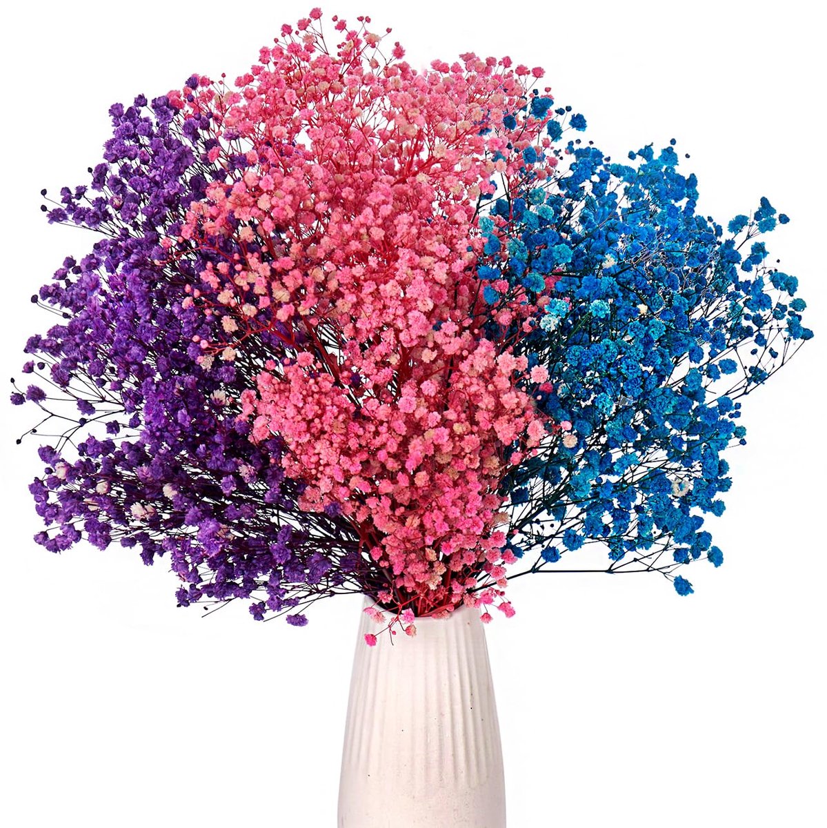Gipskruid Blauw Paars Roze, 43cm Gedroogde Gypsophila Natuurlijke, Gipskruid Bloemen voor Bruiloft, Feest, Krans Bloemen, Woondecoratie