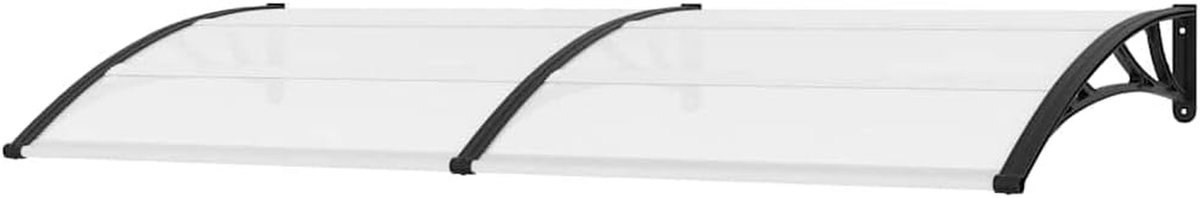 Deurluifel - Regendak Entree - Bescherming Huis - Duurzaam Polycarbonaat - 240 x 100 cm - Transparant Zwart