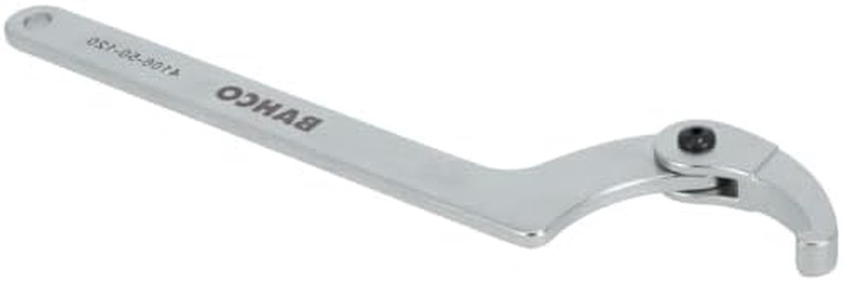 Verstelbare Haaksleutel - Boutensleutel Ringmoer - Moeren Losmaken - Verchroomd Micro-Matte - 90-155 mm - Zilver